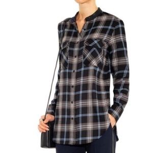 Vince Leather Trim Button Down Size 6